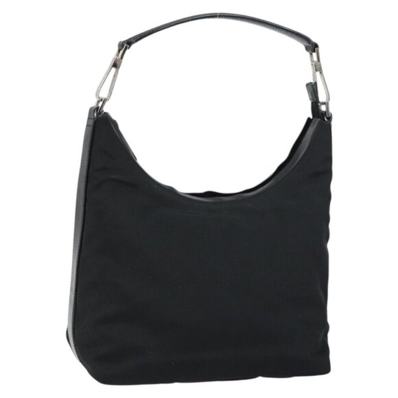 Authentic GUCCI Shoulder Bag Nylon Black Silver 000 0602 3754